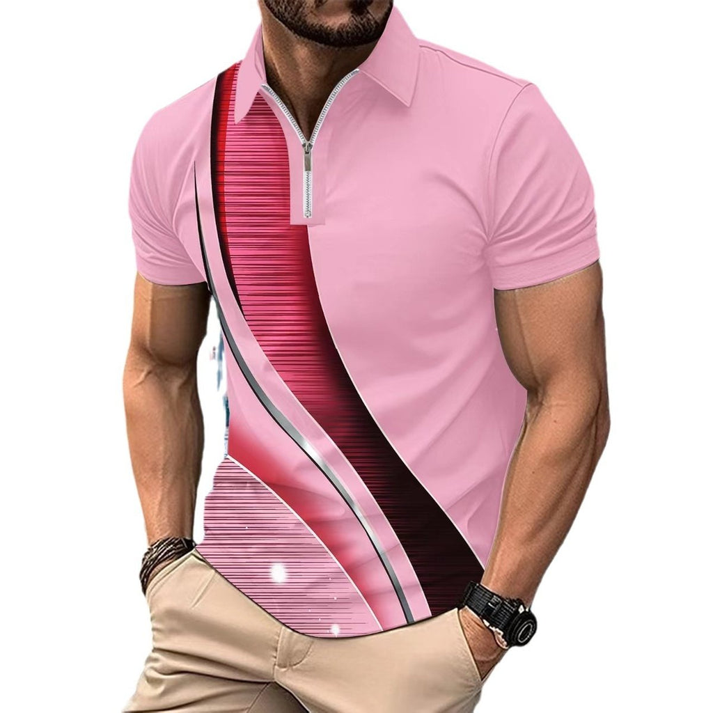 Men's Printed Dots Gradient Polo Shirt