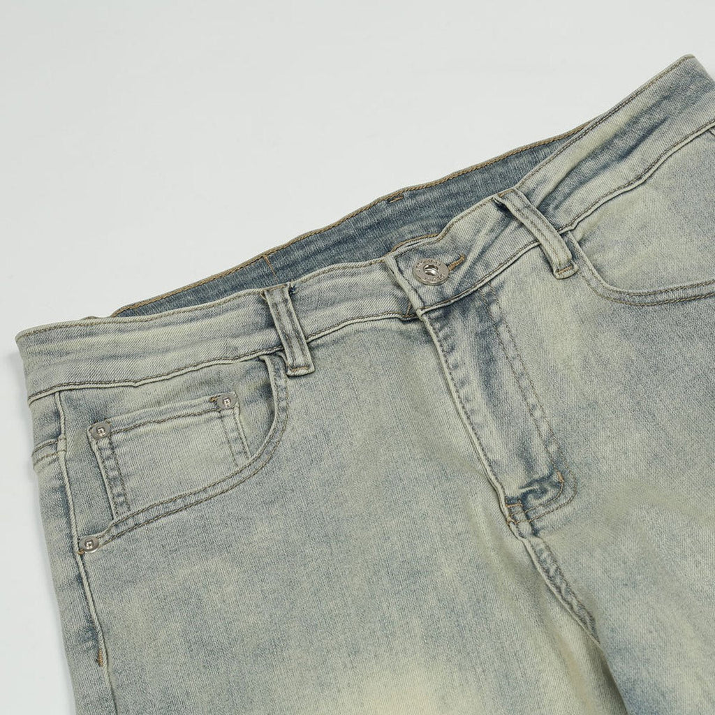 Men's Printed Washed Jeans