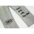 Men's Printed Washed Jeans