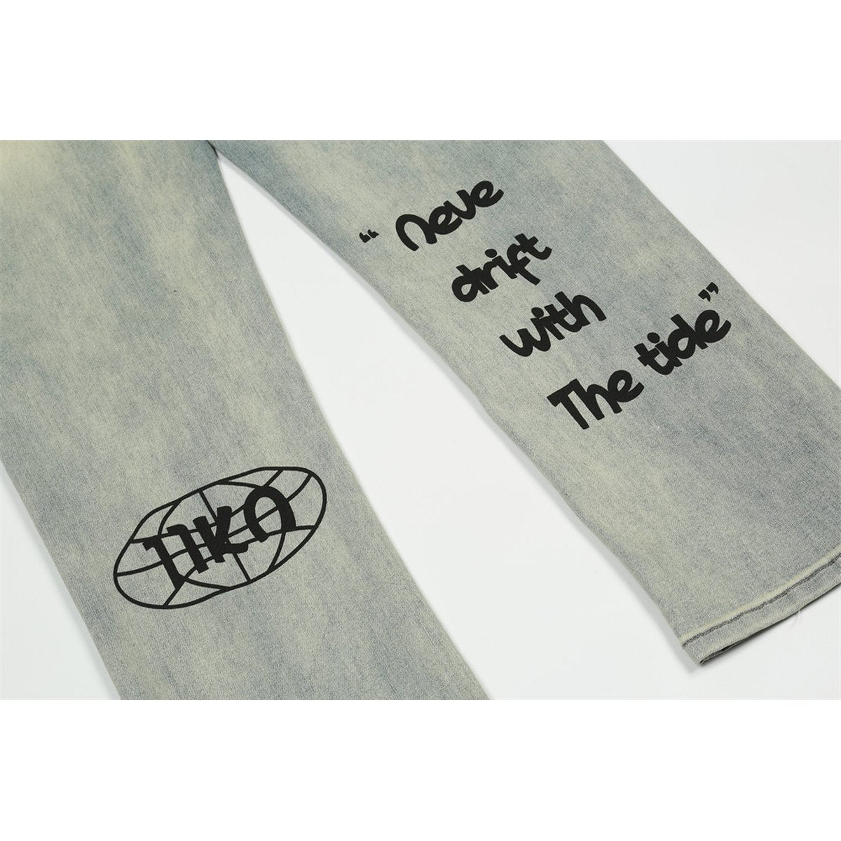 Men's Printed Washed Jeans