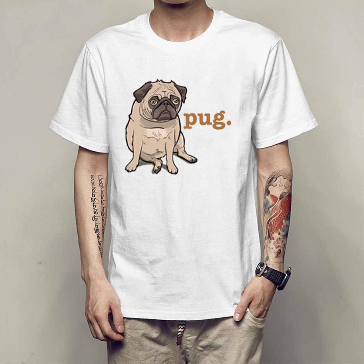 Men's Pug Print T-Shirt