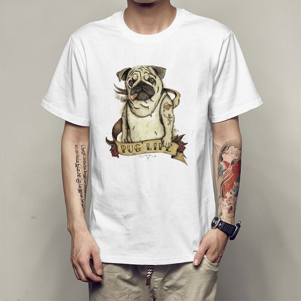 Men's Pug Print T-Shirt