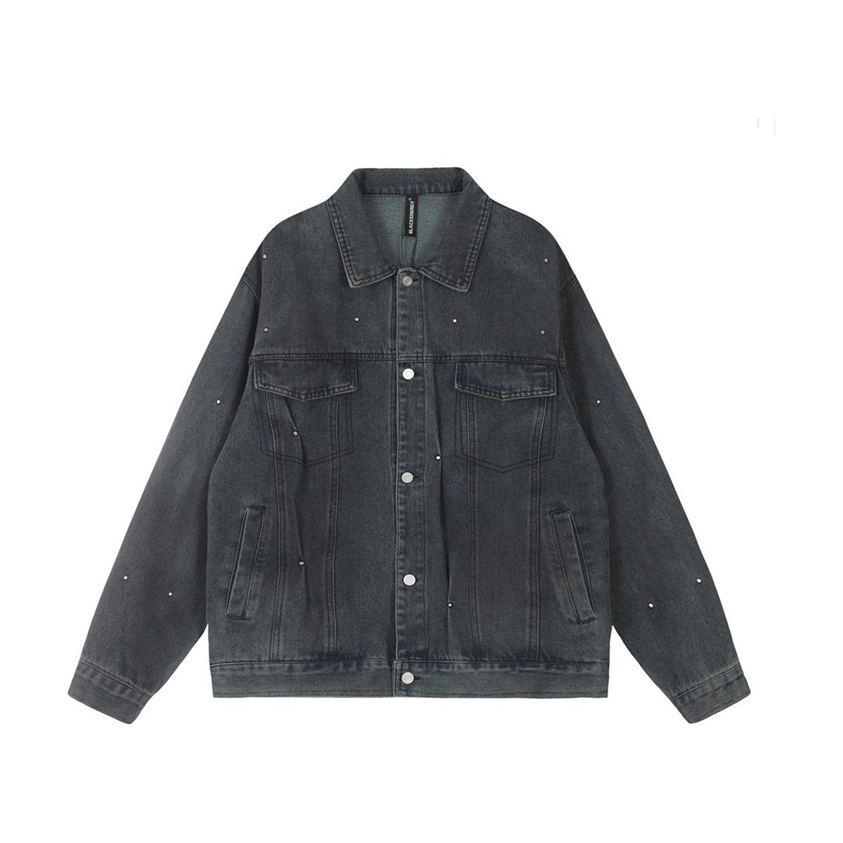 Men's Punk Distressed Denim Jacket Coat