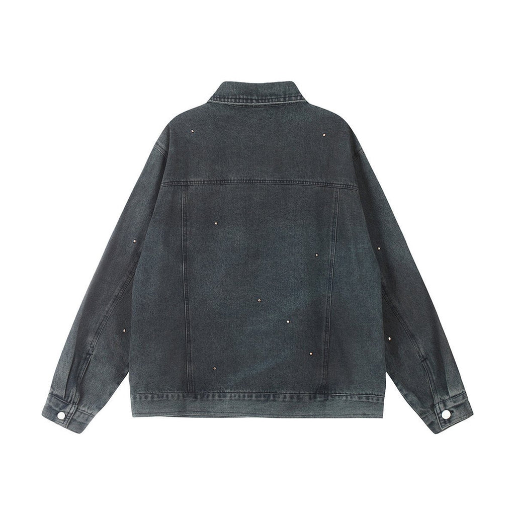 Men's Punk Distressed Denim Jacket Coat