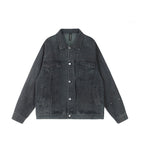 Men's Punk Distressed Denim Jacket Coat