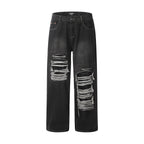 Men's Punk Patch Denim Trousers