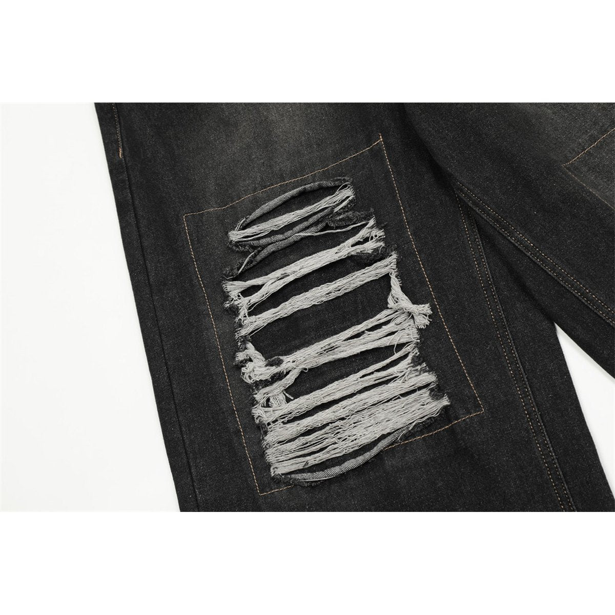 Men's Punk Patch Denim Trousers