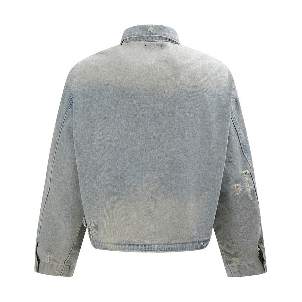 Men's Punk Worn Out Denim Clothes Jacket