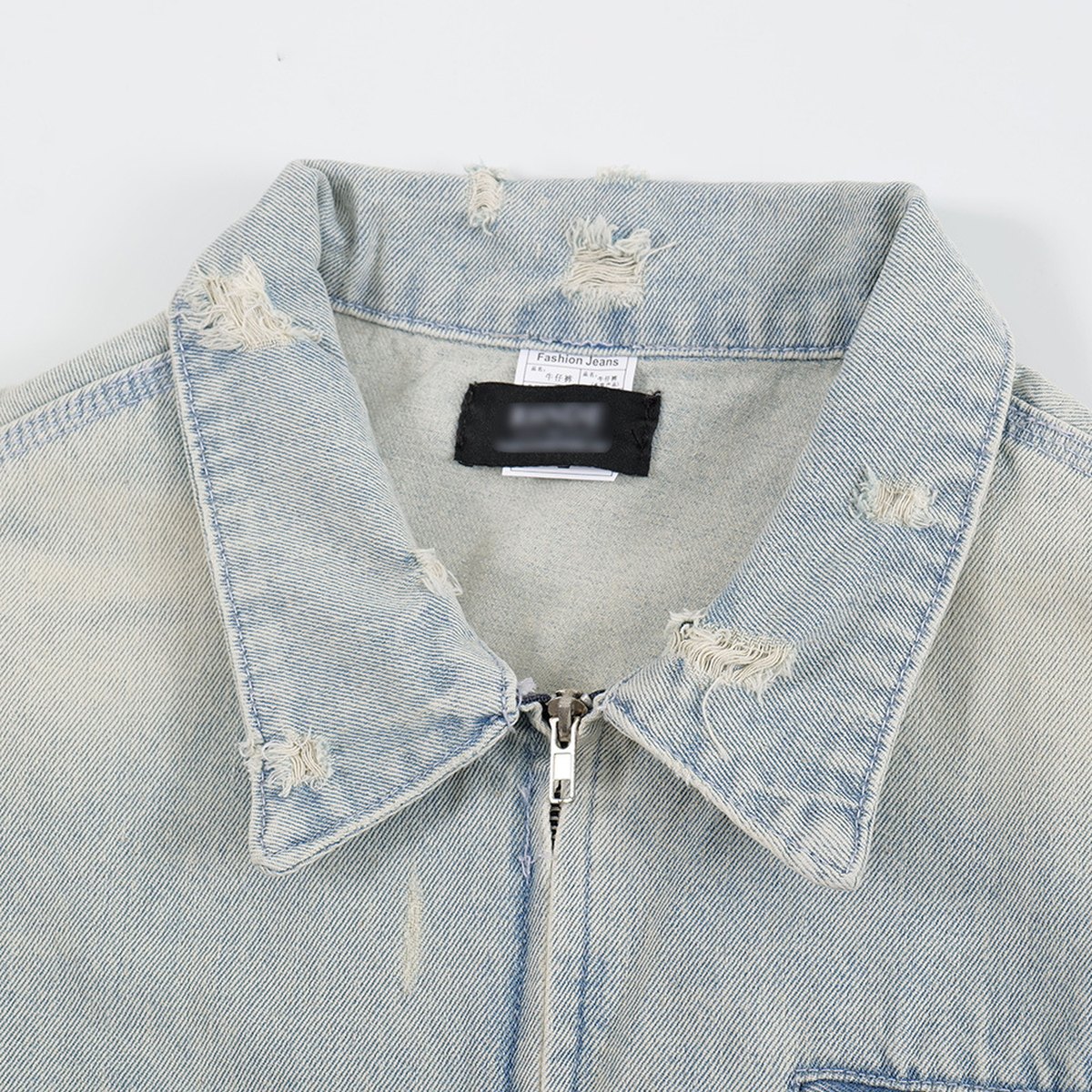 Men's Punk Worn Out Denim Clothes Jacket