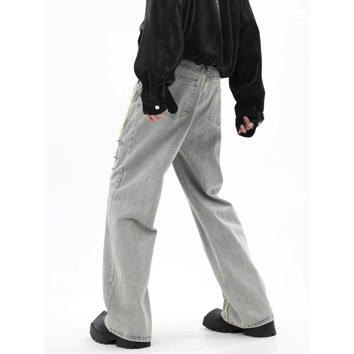 Men's Raw Hem Jeans