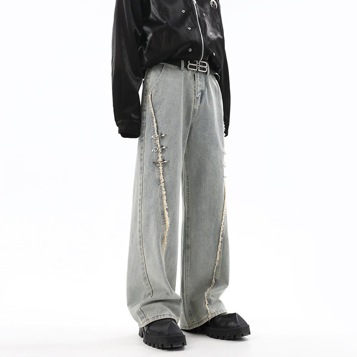 Men's Raw Hem Jeans