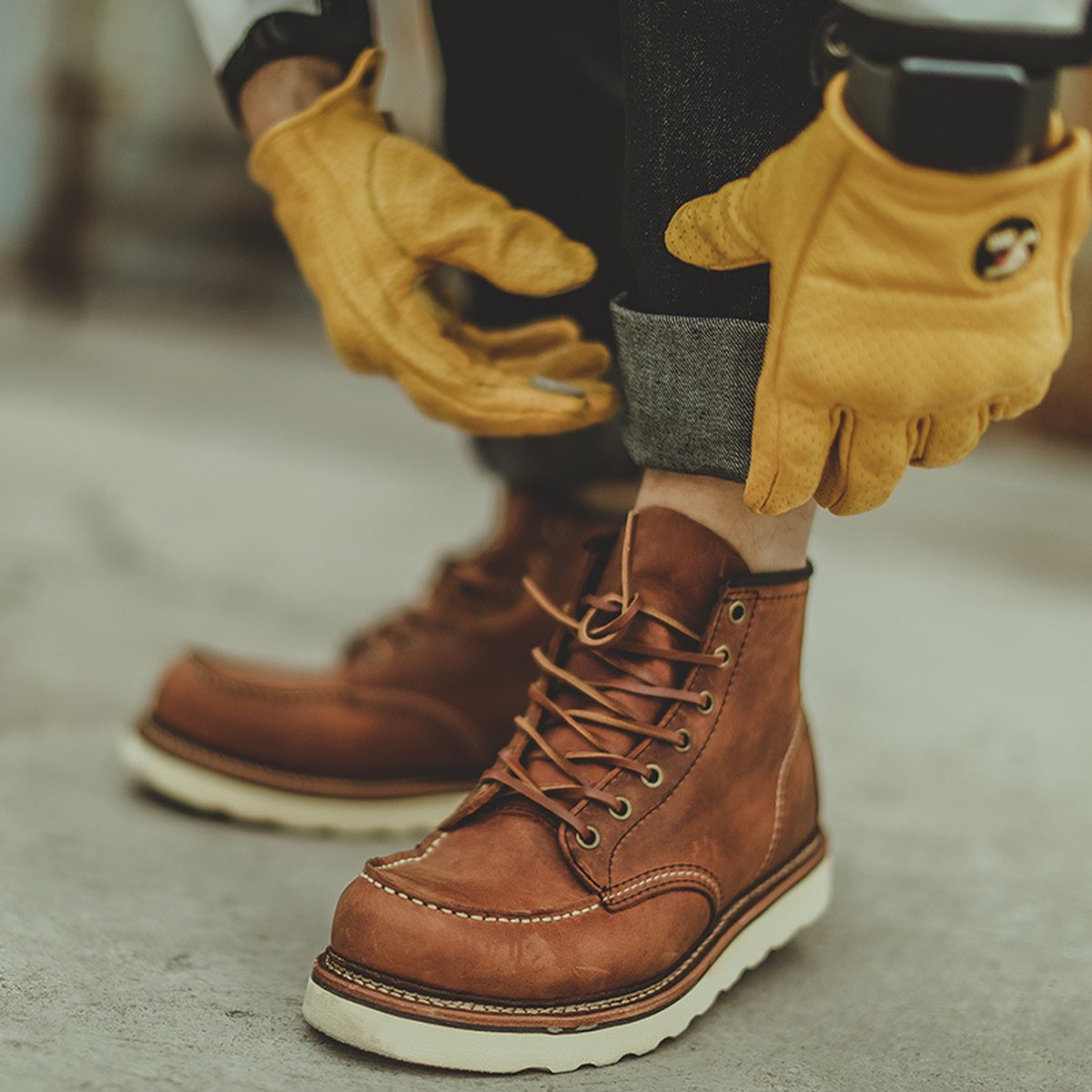 Men's Retro Mark Head Work Boots Casual Martin
