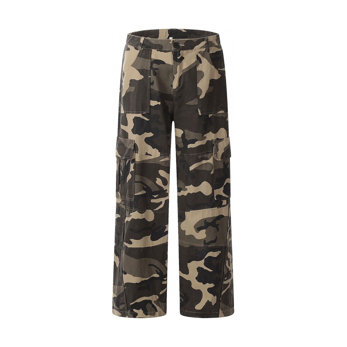 Men's Retro Straight Cargo Camouflage Pants
