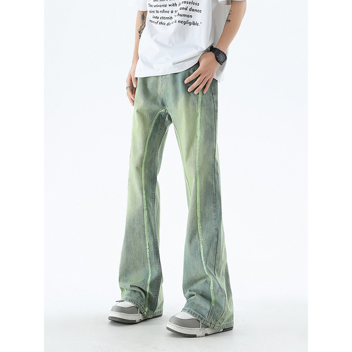 Men's Retro Washed Stitching Jeans