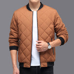 Men's Rhombic-sewing Design Cotton Coat Warm Thickened Baseball