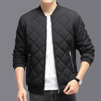 Men's Rhombic-sewing Design Cotton Coat Warm Thickened Baseball