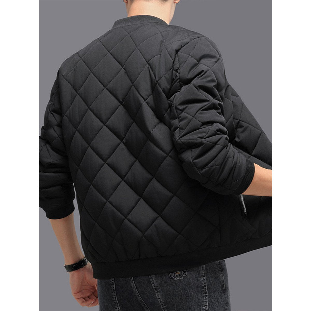 Men's Rhombic-sewing Design Cotton Coat Warm Thickened Baseball