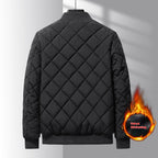 Men's Rhombic-sewing Design Cotton Coat Warm Thickened Baseball