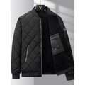 Men's Rhombic-sewing Design Cotton Coat Warm Thickened Baseball