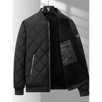 Men's Rhombic-sewing Design Cotton Coat Warm Thickened Baseball