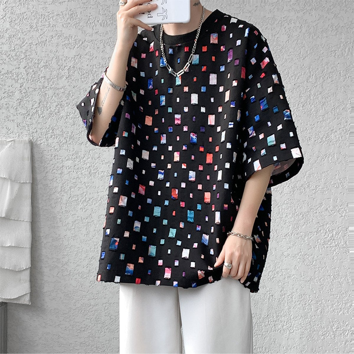 Men's Ripped Short-sleeved T-shirt