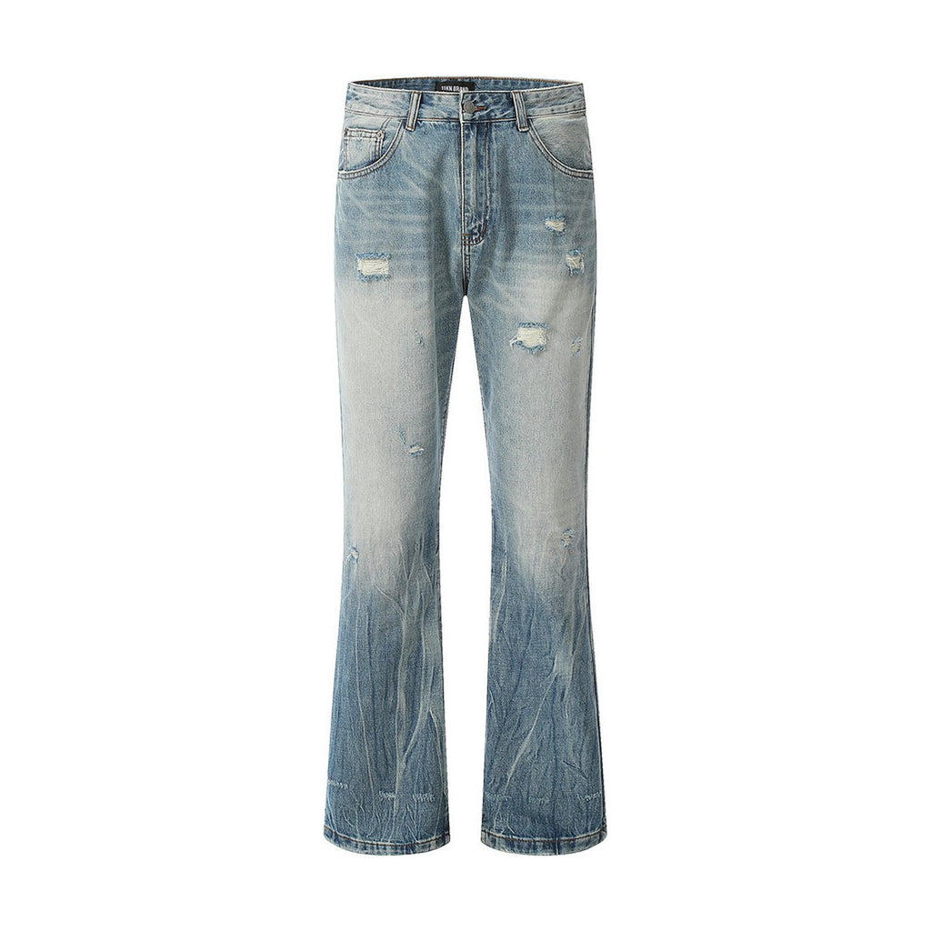 Men's Ripped Slightly Flared Jeans