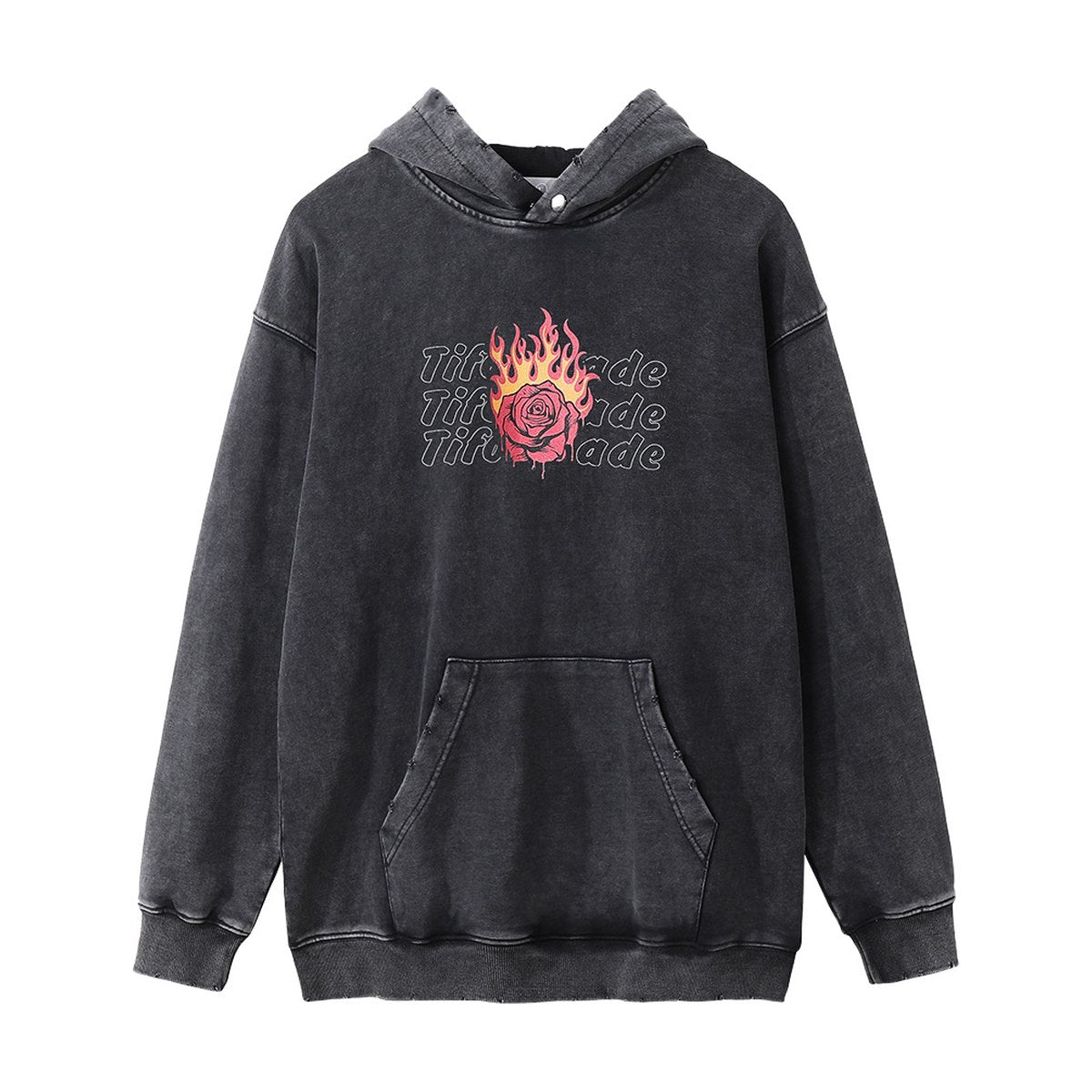 Men's Rose Flame Printed Hoodie
