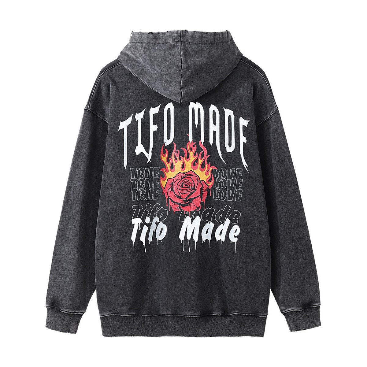 Men's Rose Flame Printed Hoodie