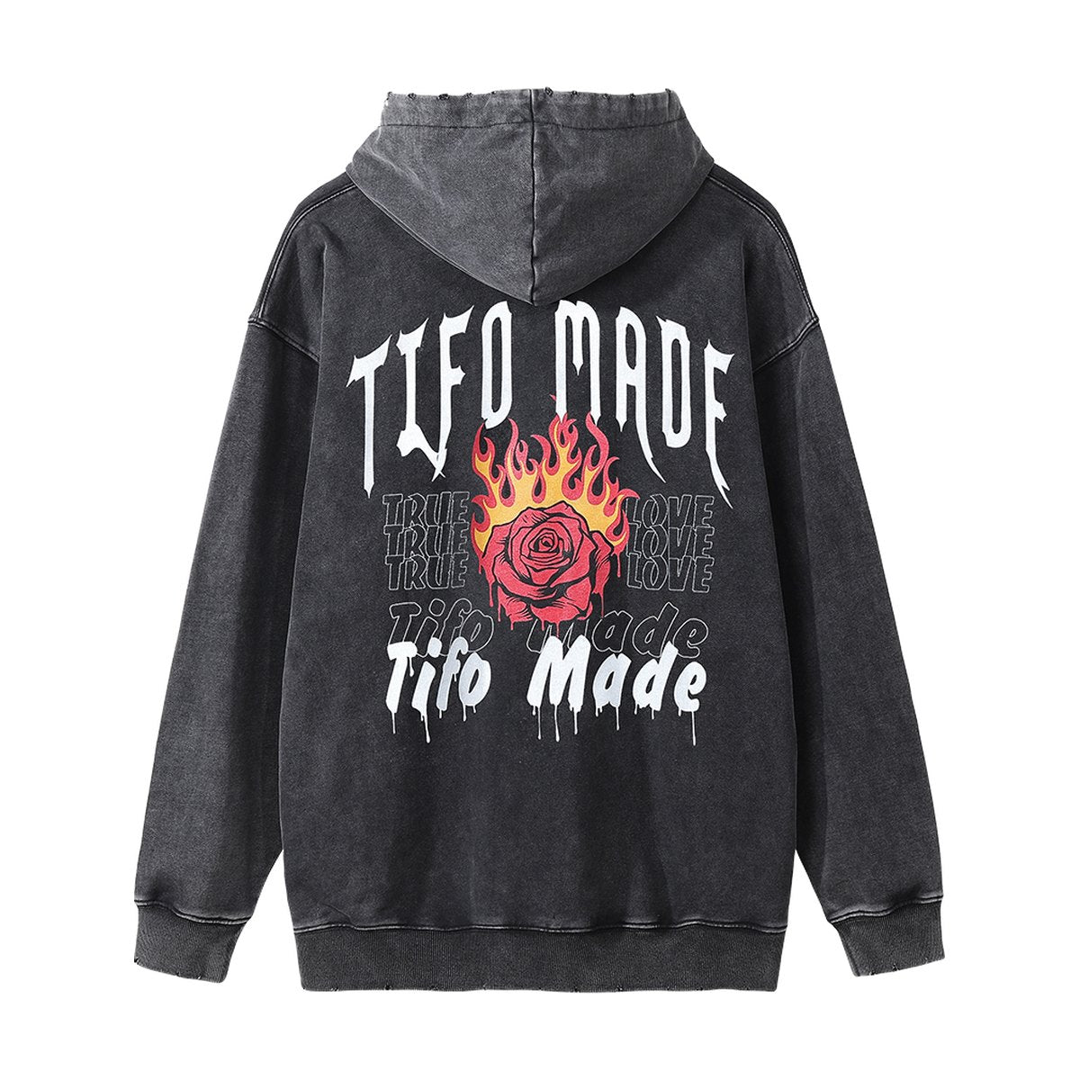 Men's Rose Flame Printed Hoodie