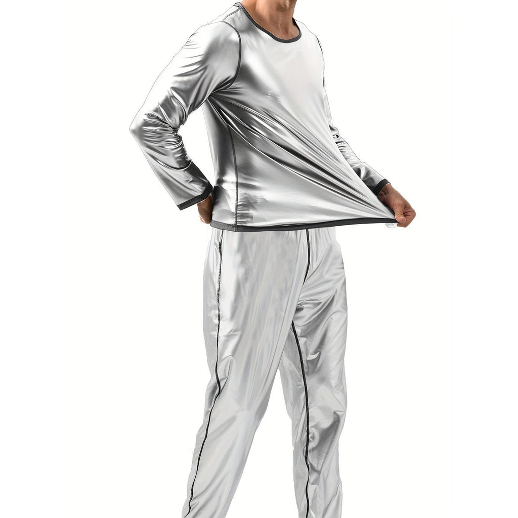 Men's Sauna Suit Trousers Long Sleeve Heat Trapping