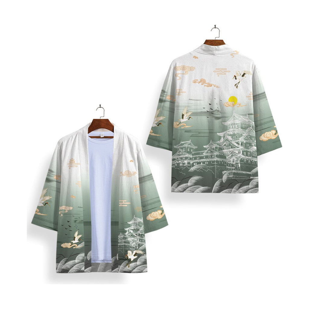 Men's Serene Far-reaching Cloak Cardigan Pajamas