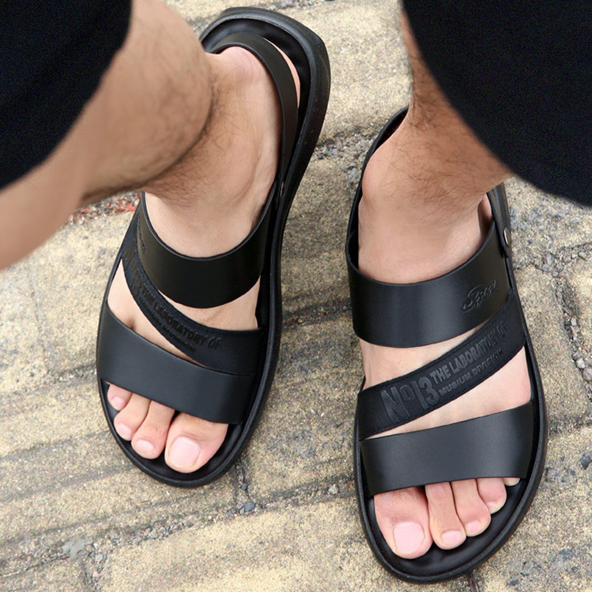 Men's Shoes Beach Sandals Thick Sole Non-slip Flat