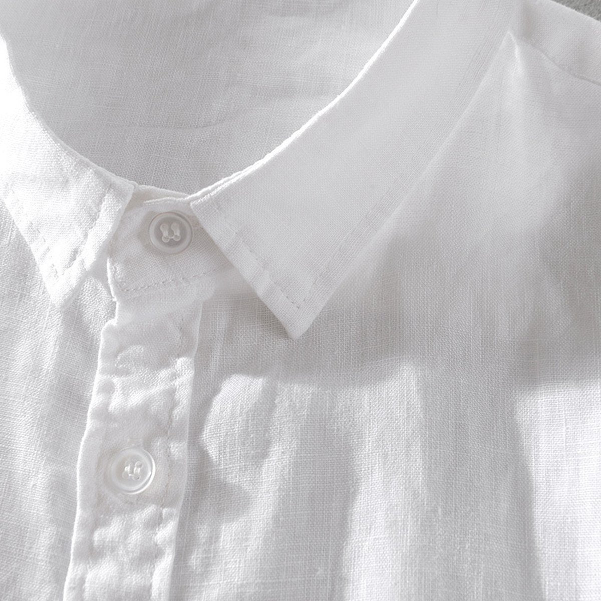 Men's Short Sleeve Breathable Pure Linen Shirt