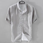 Men's Short Sleeve Breathable Pure Linen Shirt