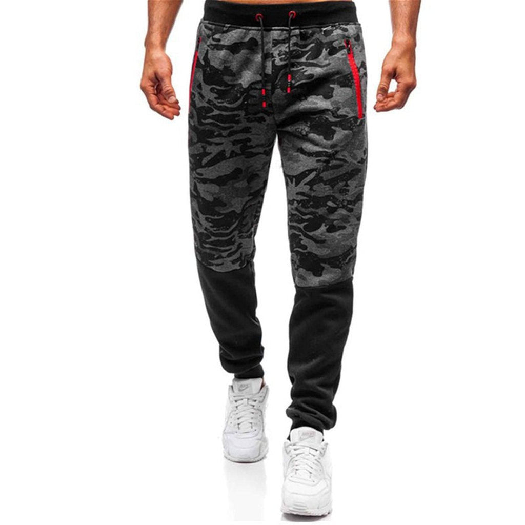 Men's Slim-fit Trousers Camouflage Lace-up