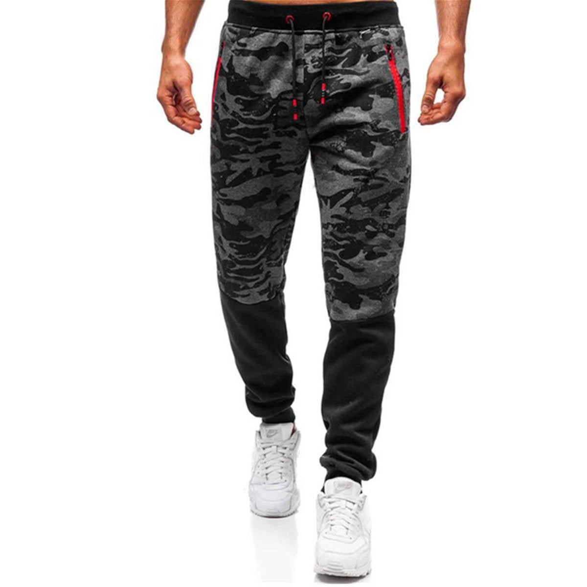 Men's Slim-fit Trousers Camouflage Lace-up