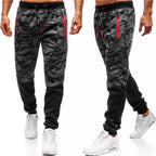 Men's Slim-fit Trousers Camouflage Lace-up