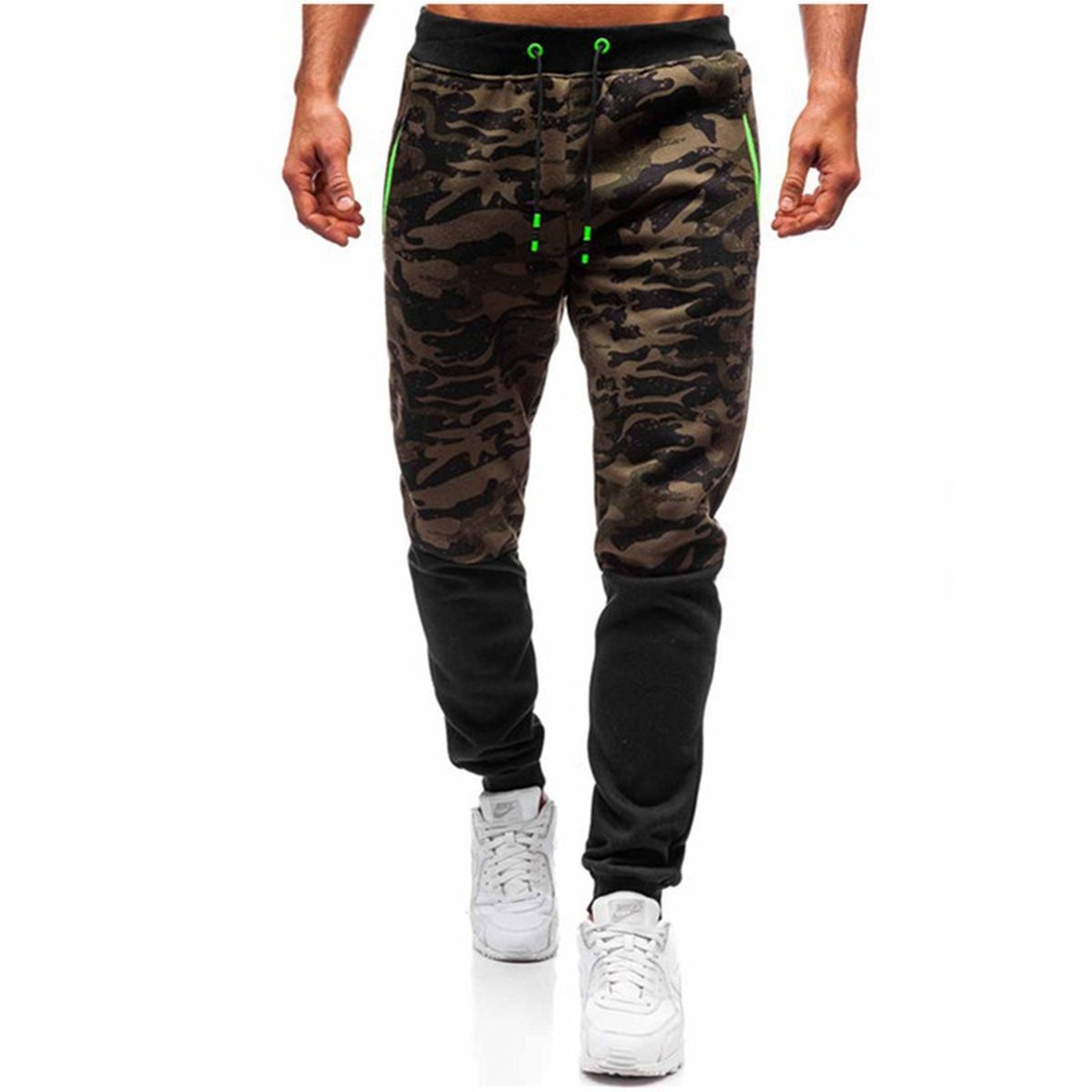 Men's Slim-fit Trousers Camouflage Lace-up