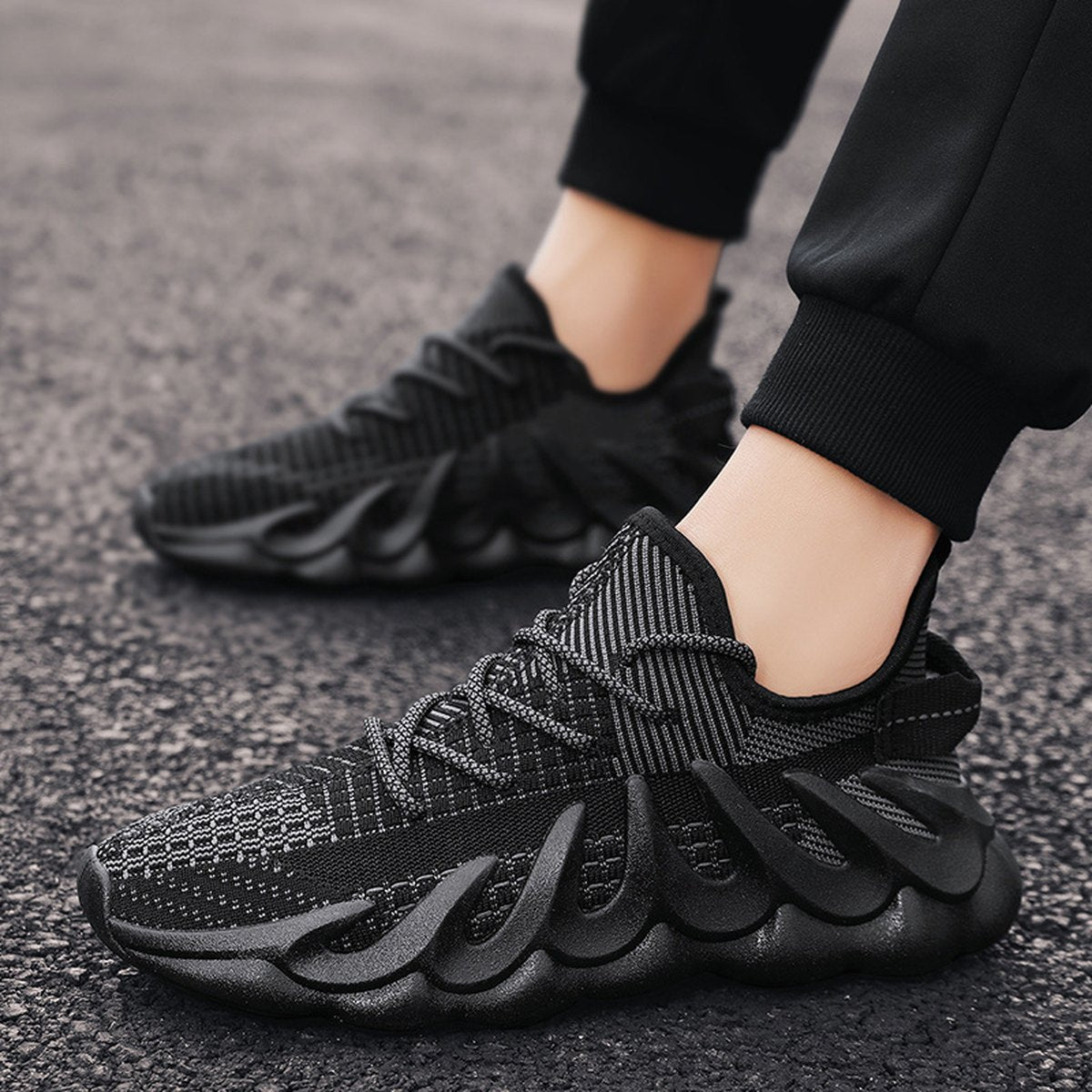 Men's Sneakers Wave Sole Cool Sports Shoes