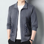 Men's Solid Color Knitted Cardigan