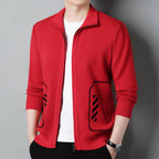 Men's Solid Color Knitted Cardigan
