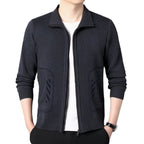 Men's Solid Color Knitted Cardigan