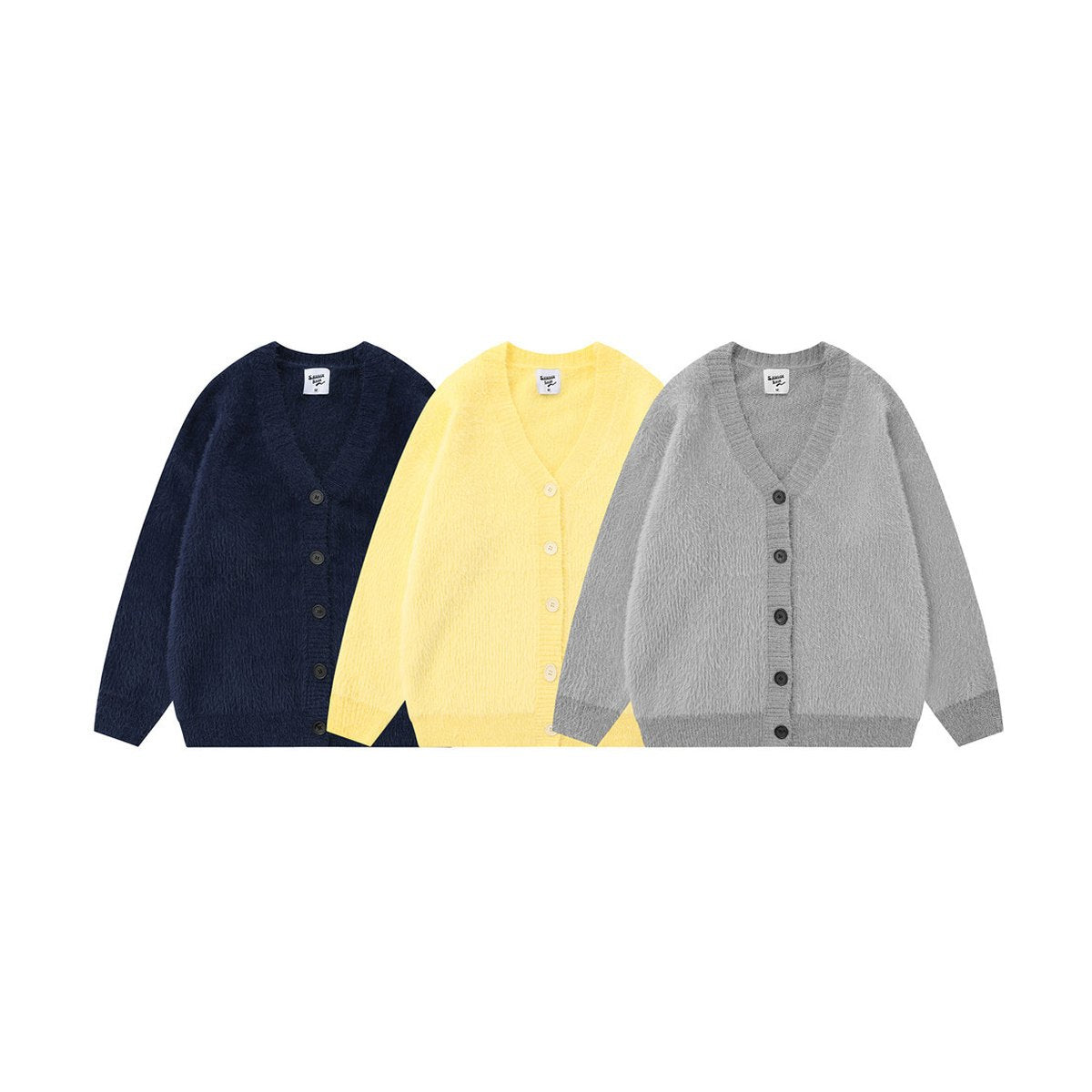 Men's Solid Color Loose Cardigan Sweater