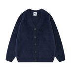 Men's Solid Color Loose Cardigan Sweater