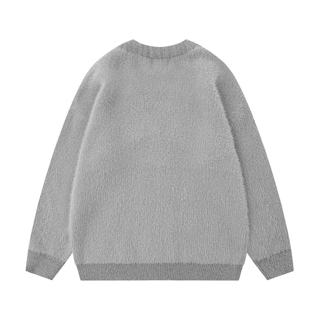 Men's Solid Color Loose Cardigan Sweater