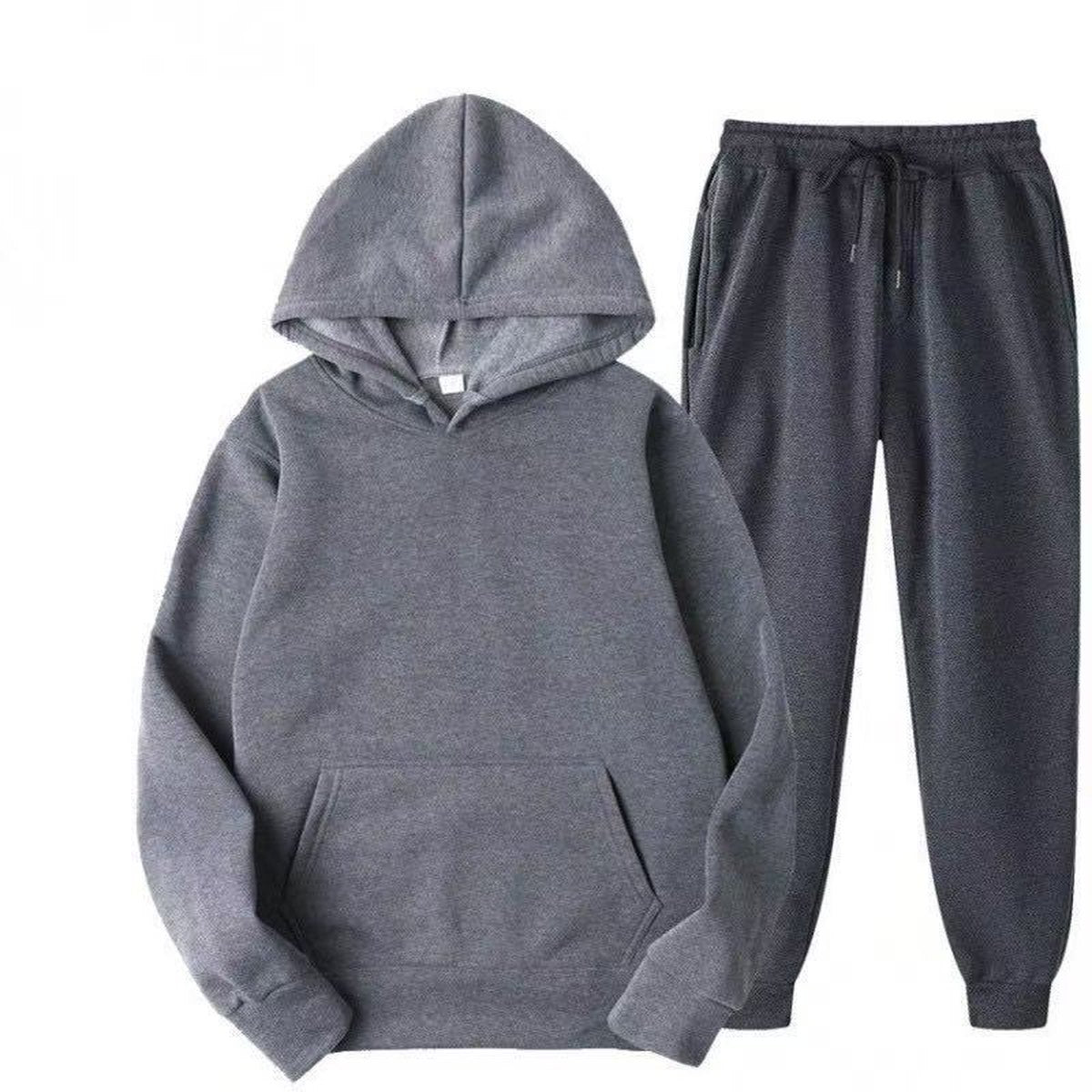 Men's Solid Hoodie 2pcs Tracksuit Casual Sport Suit