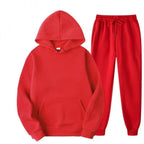 Men's Solid Hoodie 2pcs Tracksuit Casual Sport Suit