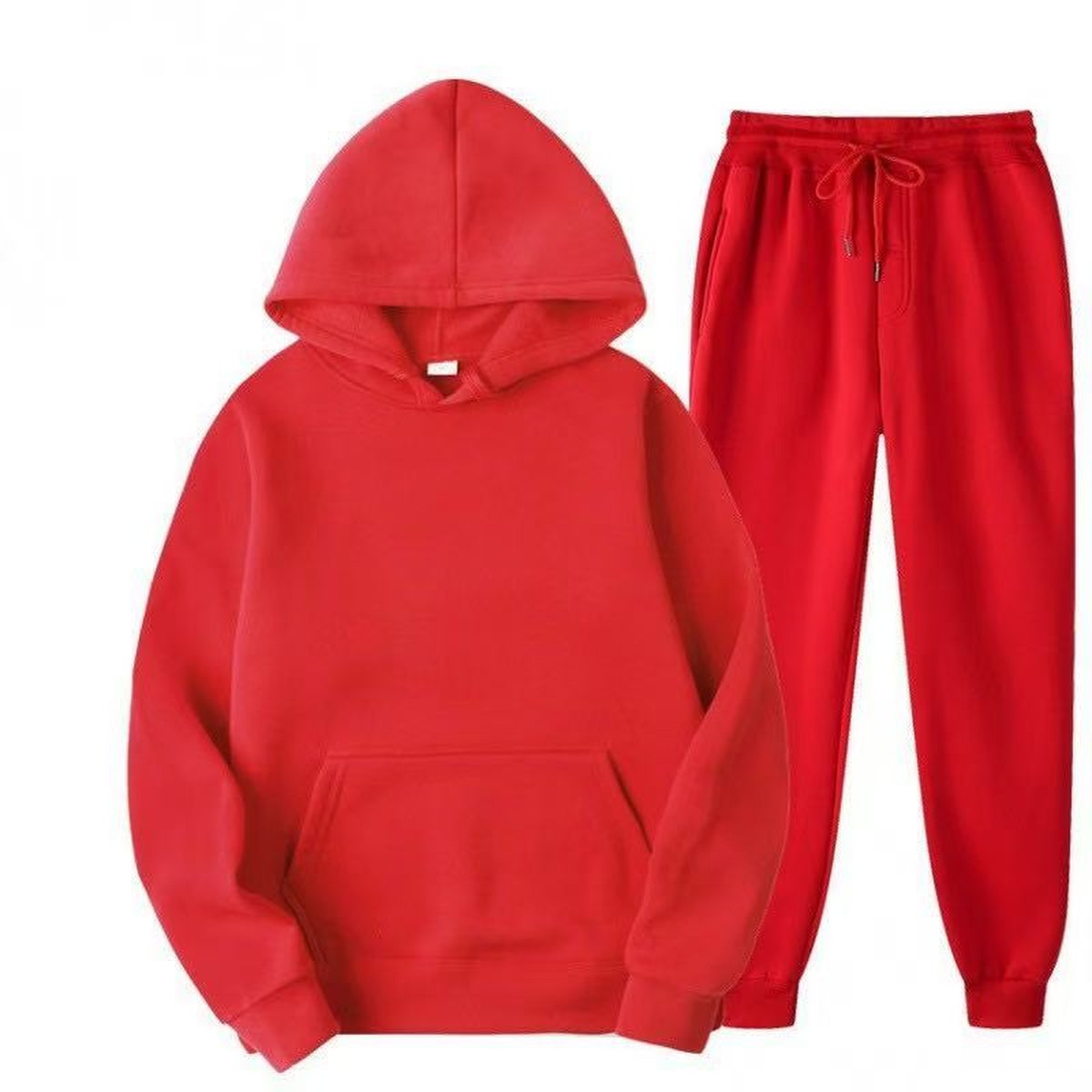 Men's Solid Hoodie 2pcs Tracksuit Casual Sport Suit