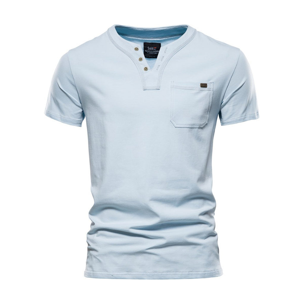 Men's Sports T-shirt Slim Cotton Pocket