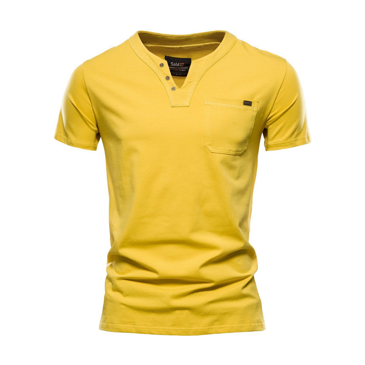 Men's Sports T-shirt Slim Cotton Pocket